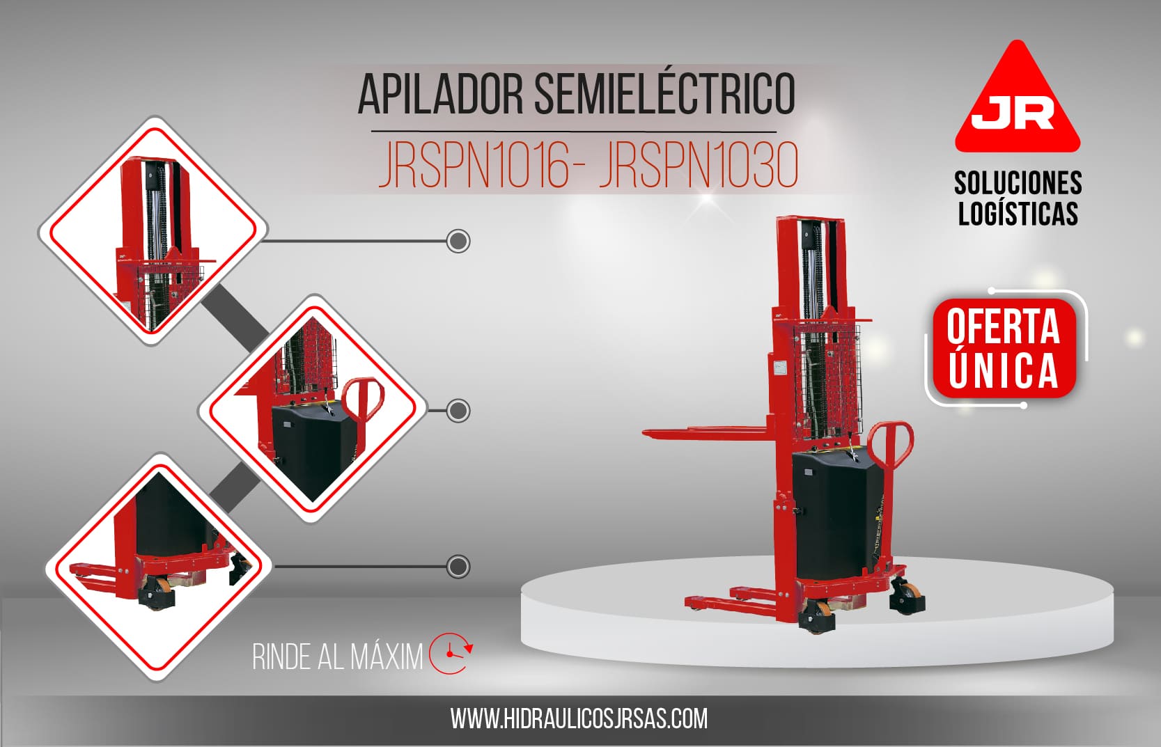 Apilador Semieléctrico Ref. JRSPN1016 - JRSPN1030